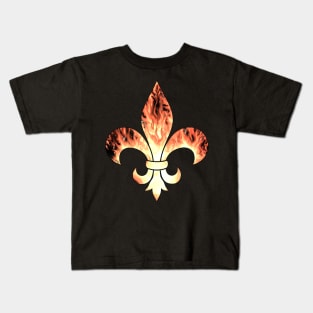 Flaming Fleur De Lis Kids T-Shirt